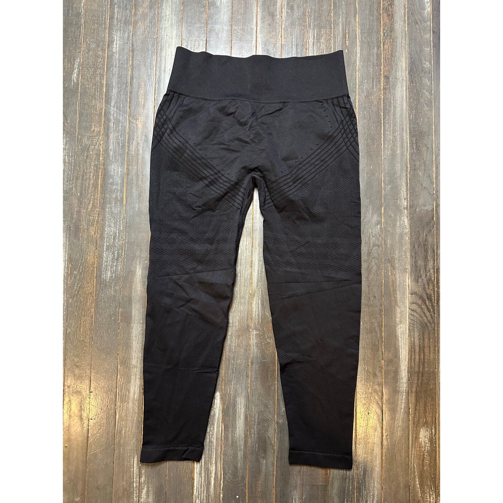 Black High Waisted Scrunch Butt Seamless Leggings Size 4XL Athleisure Yoga Gym